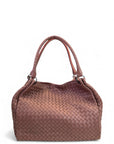 Bottega Veneta Parachute Shoulder Bag Brown Intrecciato Leather