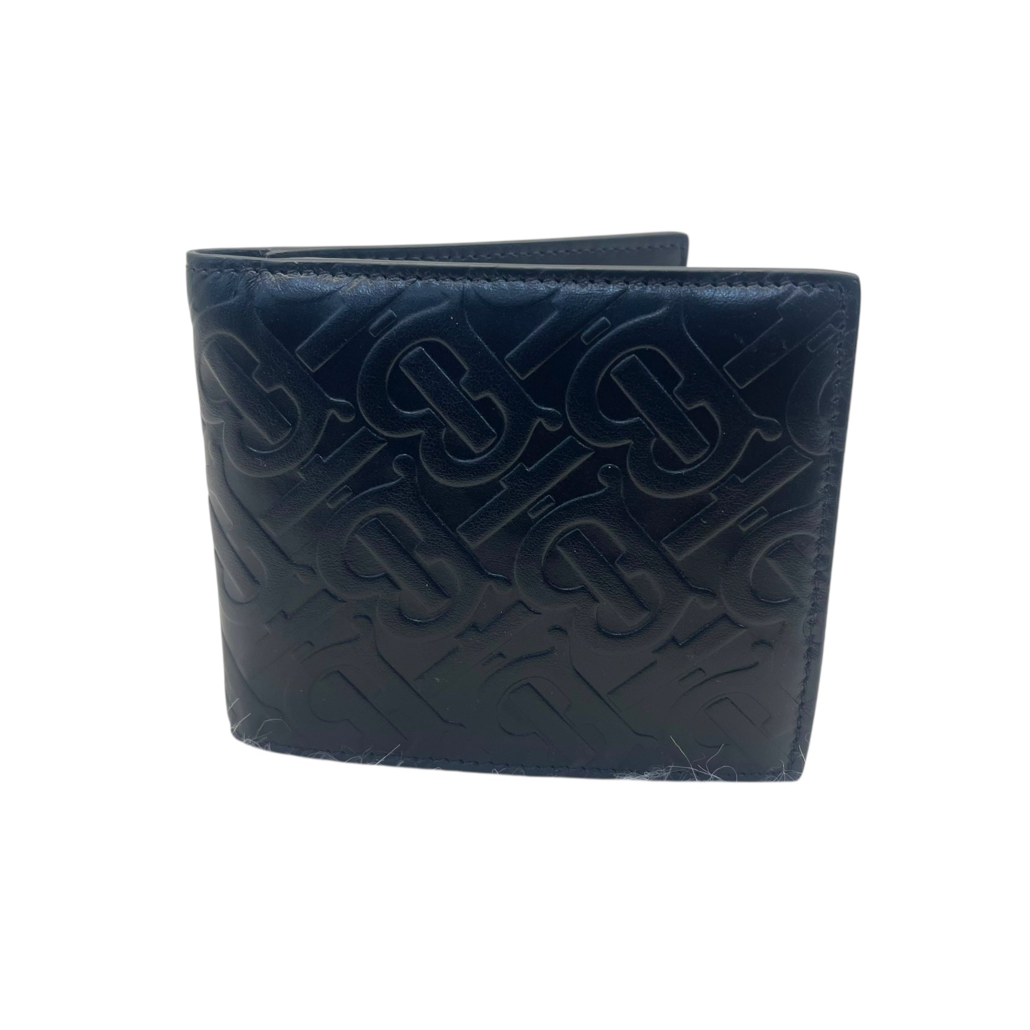 Burberry Black TB Embossed Leather Bifold Wallet