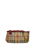 Burberry Clara Pochette Red/Beige Haymarket Check