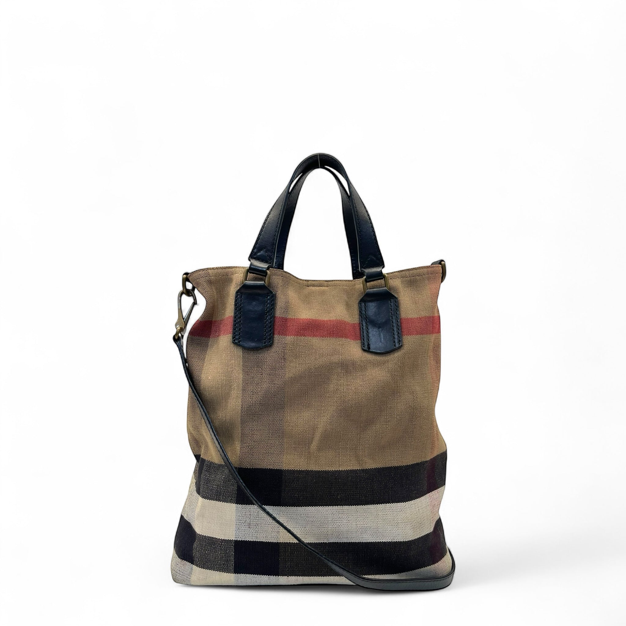 Burberry House Check Canvas  & Leather Tottenham Tote Bag