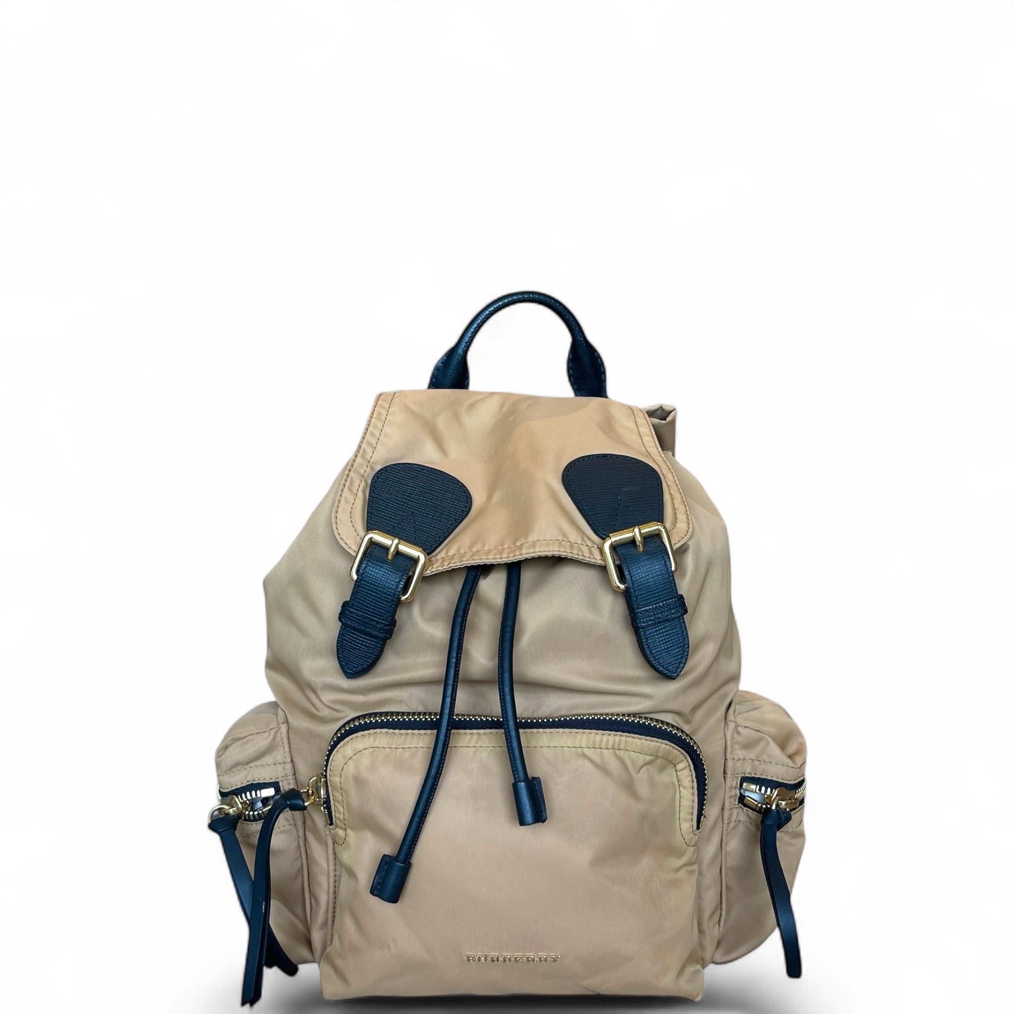 Burberry Rucksack Backpack Beige Nylon/Leather