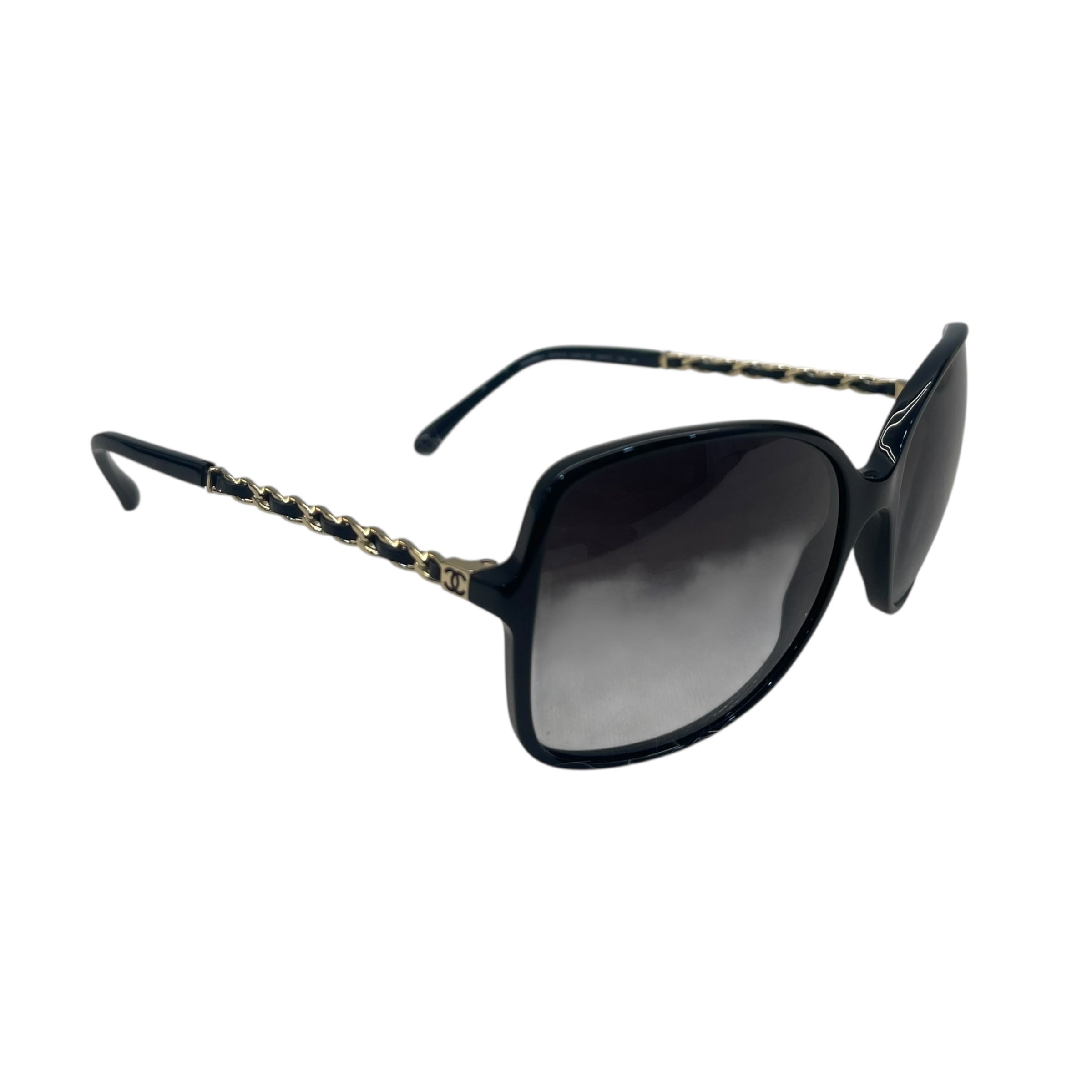 Chanel Black Chain Detail Gradient Sunglasses