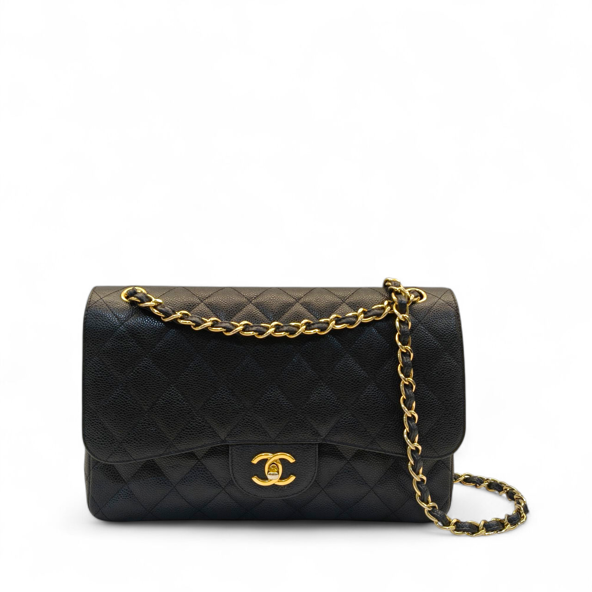Chanel Classic Double Flap Jumbo Black Caviar Bag Ghw
