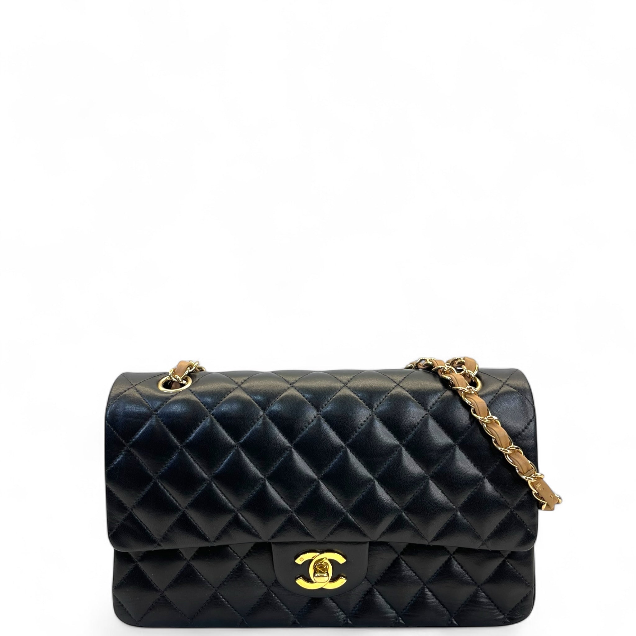 Chanel Classic Medium Double Flap Bag Black Lambskin