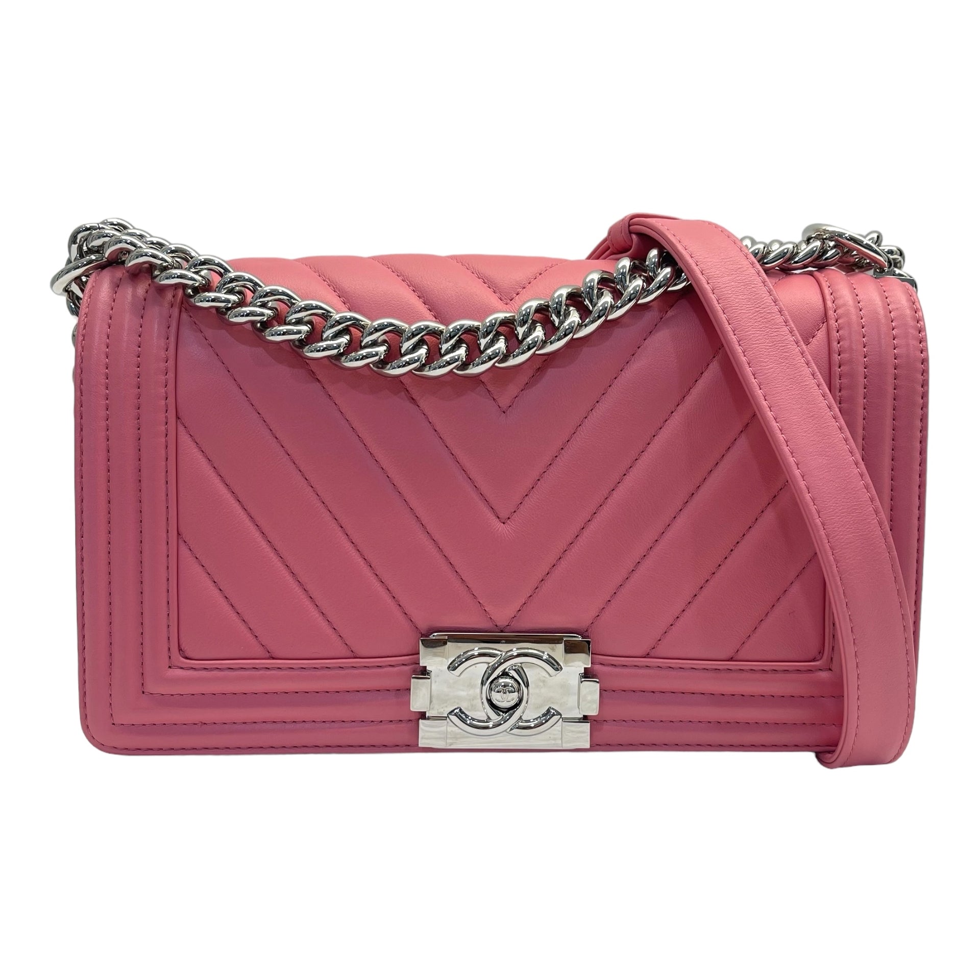Buy Chanel Boy Bag Medium in Lambskin Pink Online