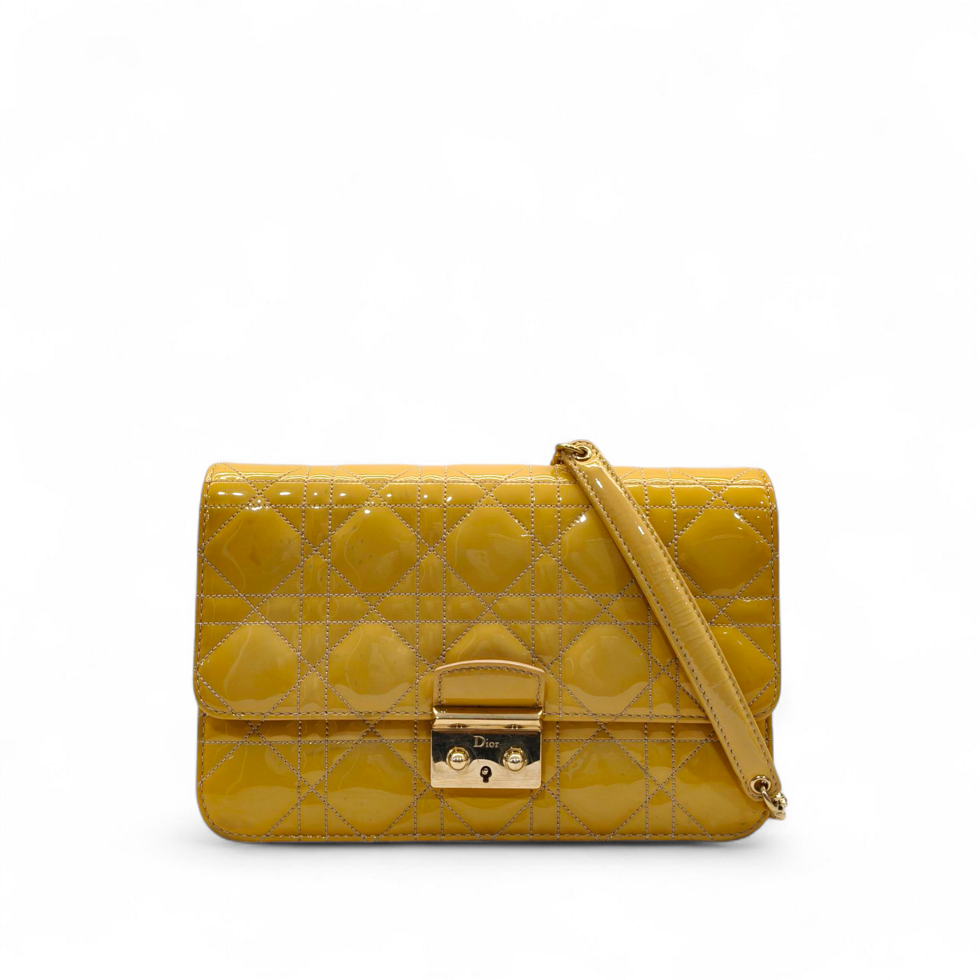 Buy Black Patent Leather Miss Dior Promenade Wallet On Chain from