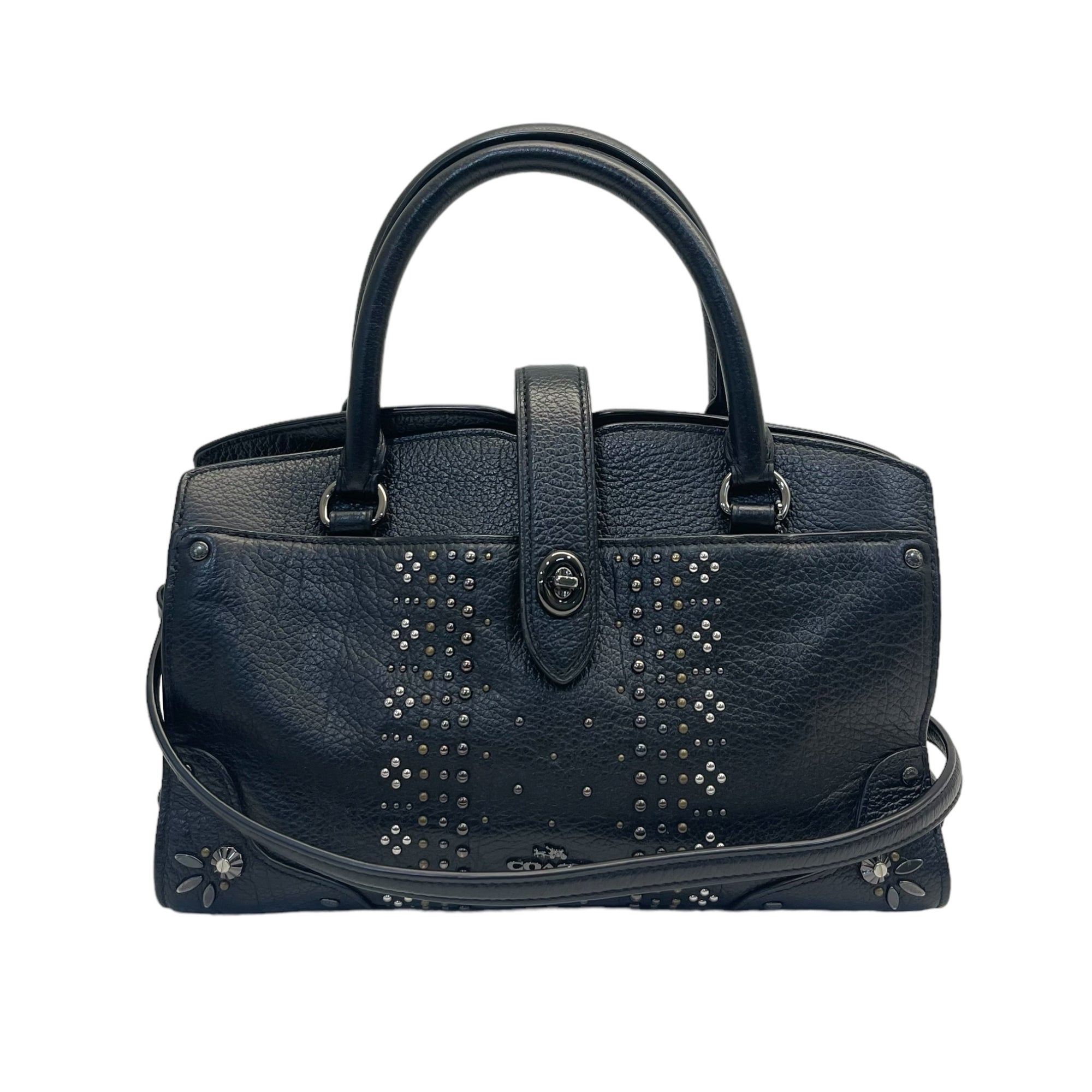 Coach Black Studded Satchel Bag