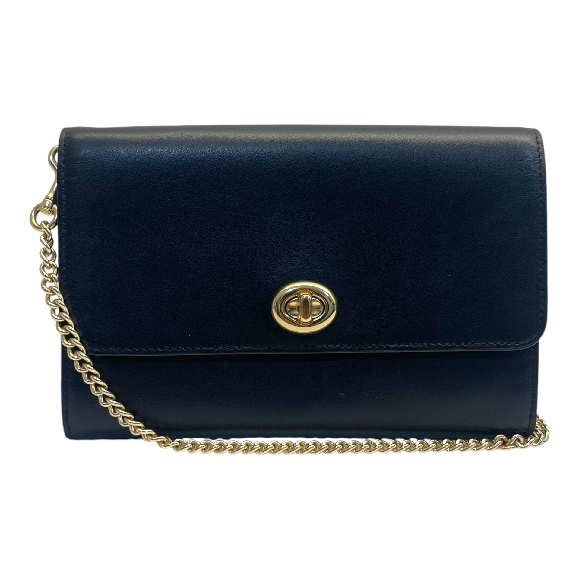 Wallet Coach Marlow Turnlock Chain Crossbody Coach Rose Metallic