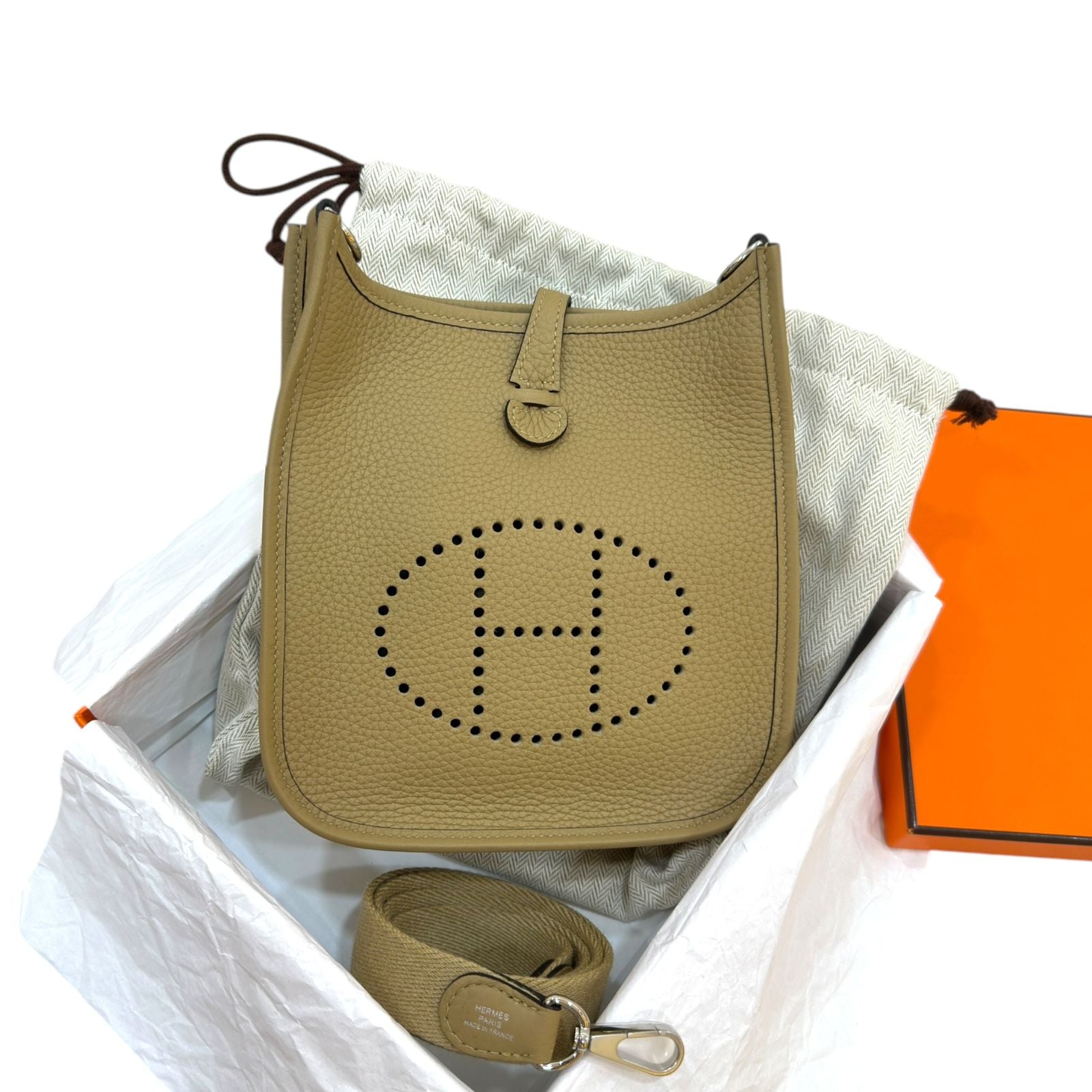 Hermes Mini Evelyne Palladium Hardware