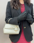 Michael Kors Ava Small White Leather Top Handle Bag