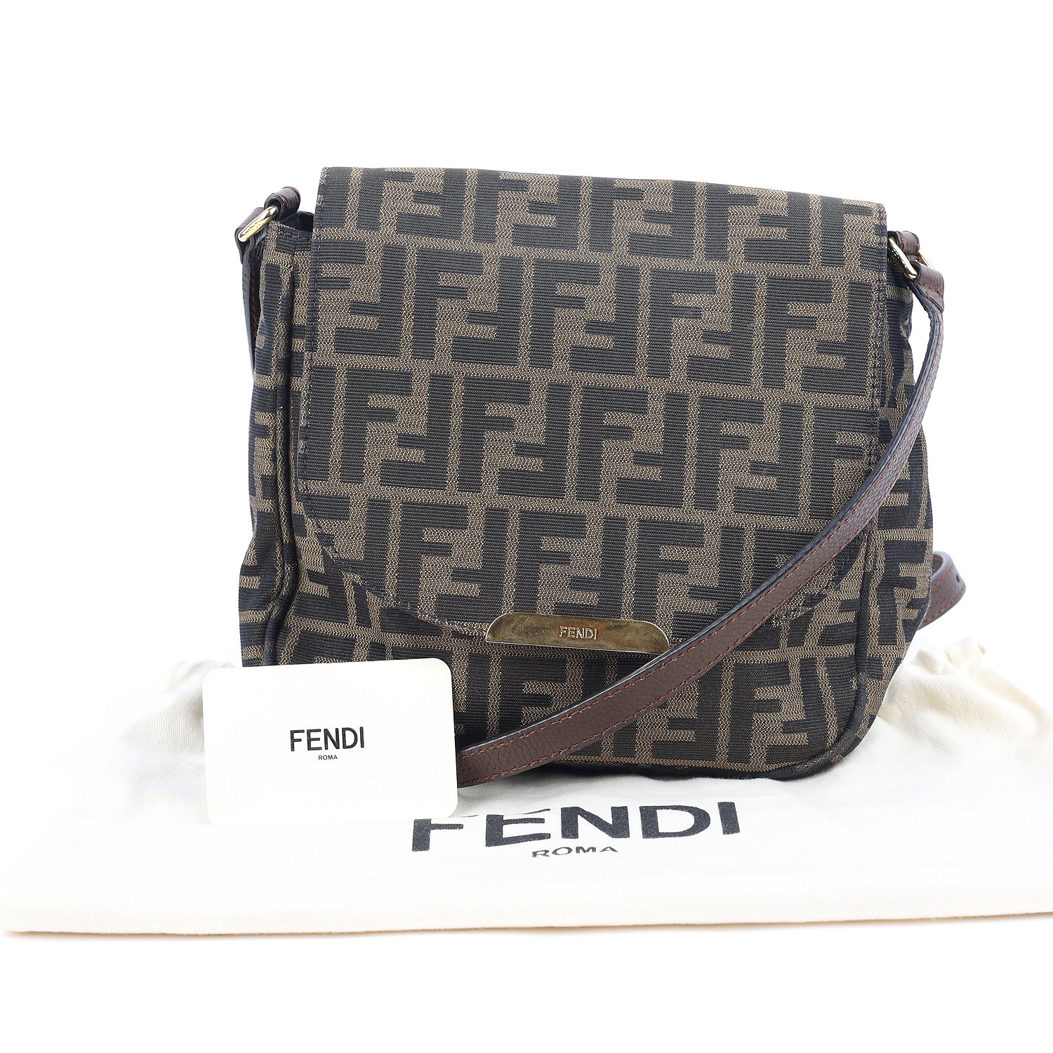 Fendi Tobacco Zucca Crossbody Bag