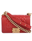 Chanel Lambskin Quilted Small Boy Flap Red