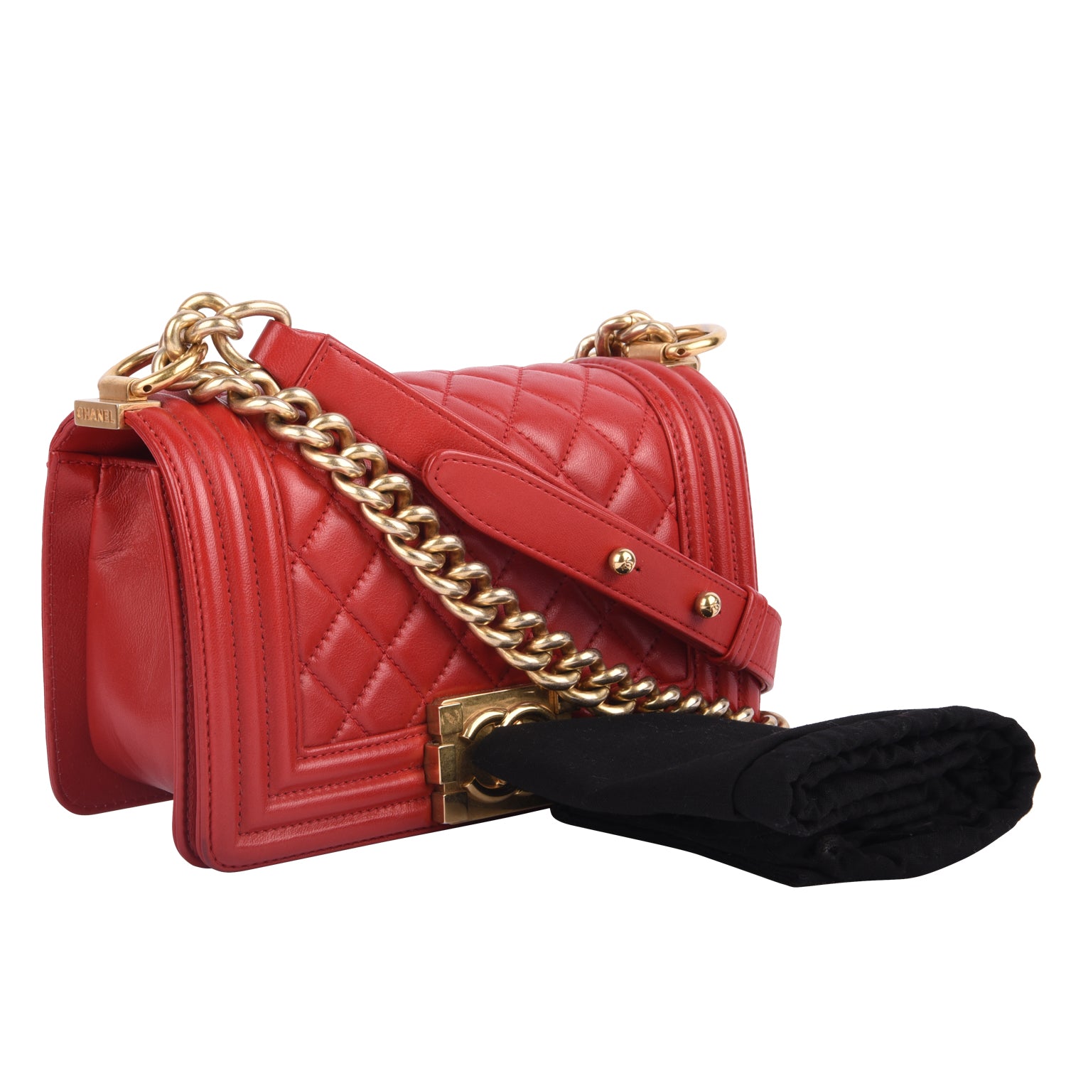 Chanel Lambskin Quilted Small Boy Flap Red