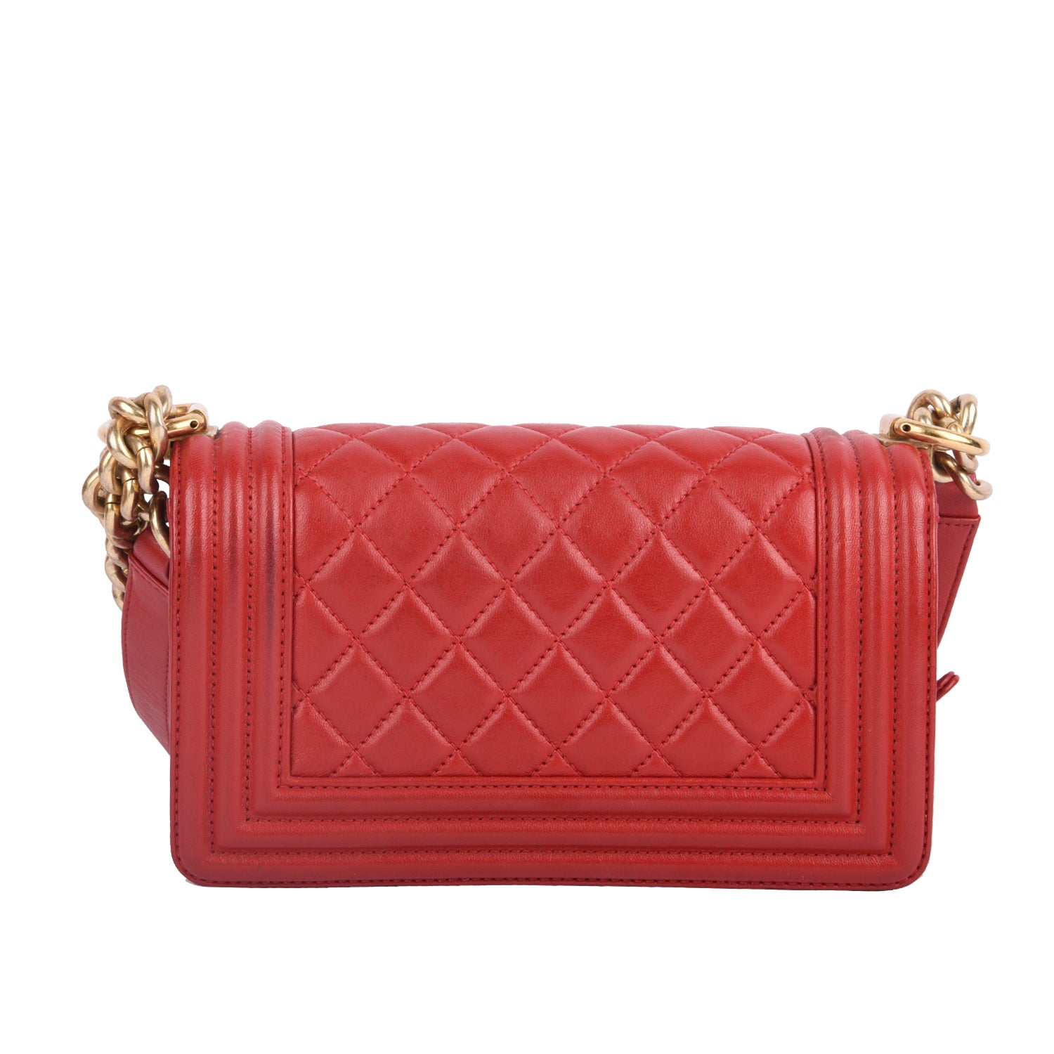 Chanel Lambskin Quilted Small Boy Flap Red