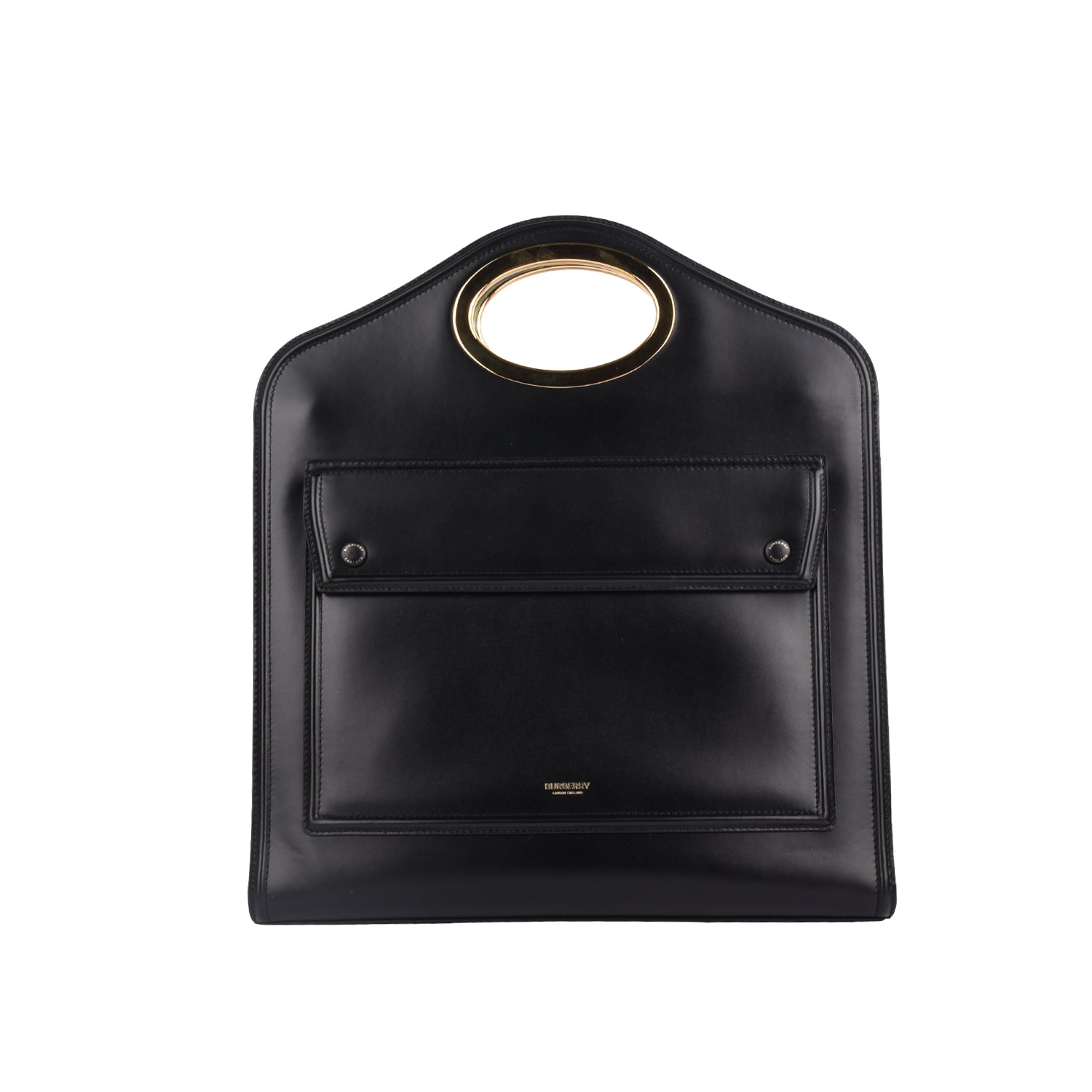 Burberry Topstitched Medium leather pocket bag