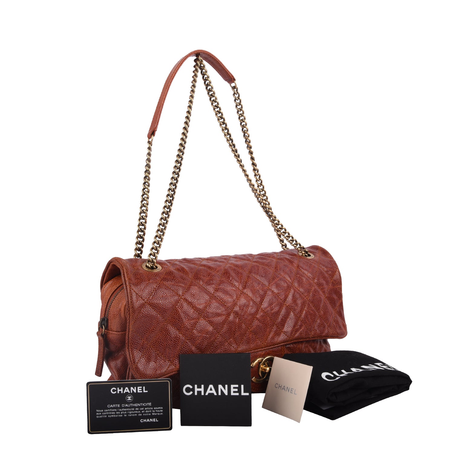 Chanel Burnt Red Quilted Caviar Flap Bag