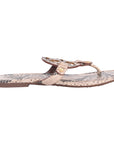 Snakeskin Embossed Leather Miller Thong Flats-35