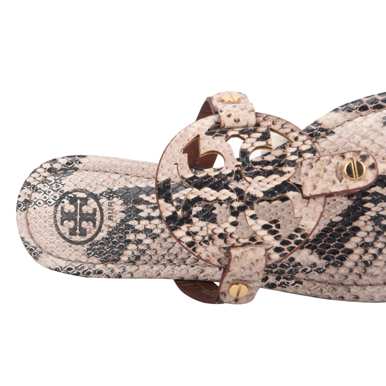 Snakeskin Embossed Leather Miller Thong Flats-35