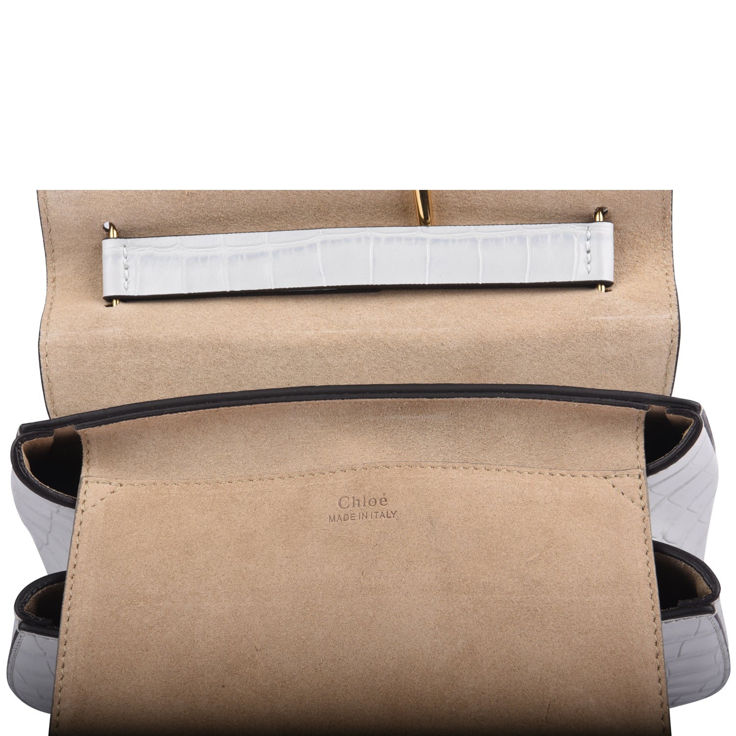 Drew Croc-embossed Leather Shoulder Bag