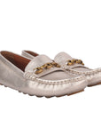 Coach Gold Crosby Driver Metallic Loafer Flats-EUR 39.5