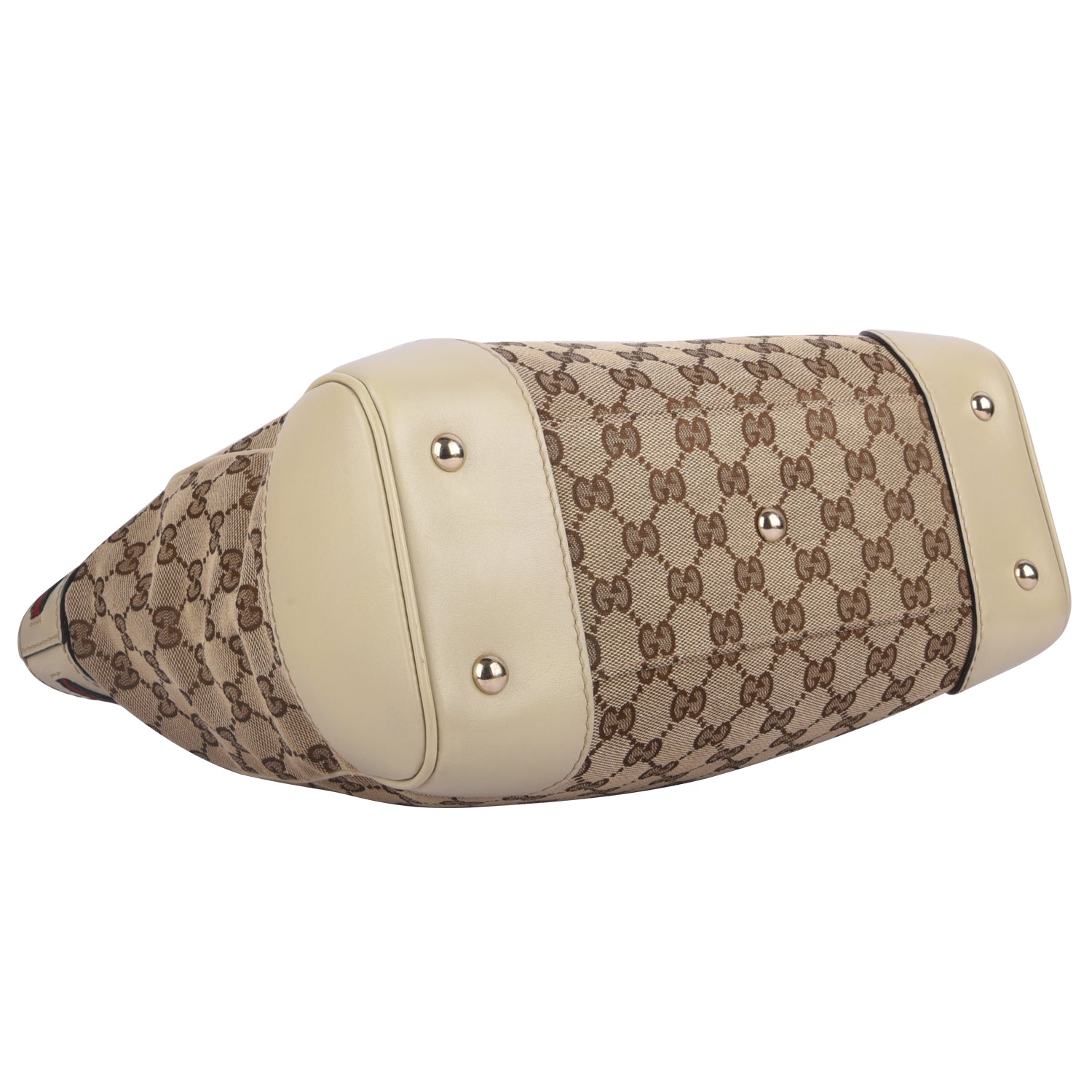 Gucci Mayfair Beige Fabric White Leather Brown Tote