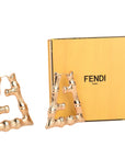 Fendi Metal FF Bamboo Hoop Earrings