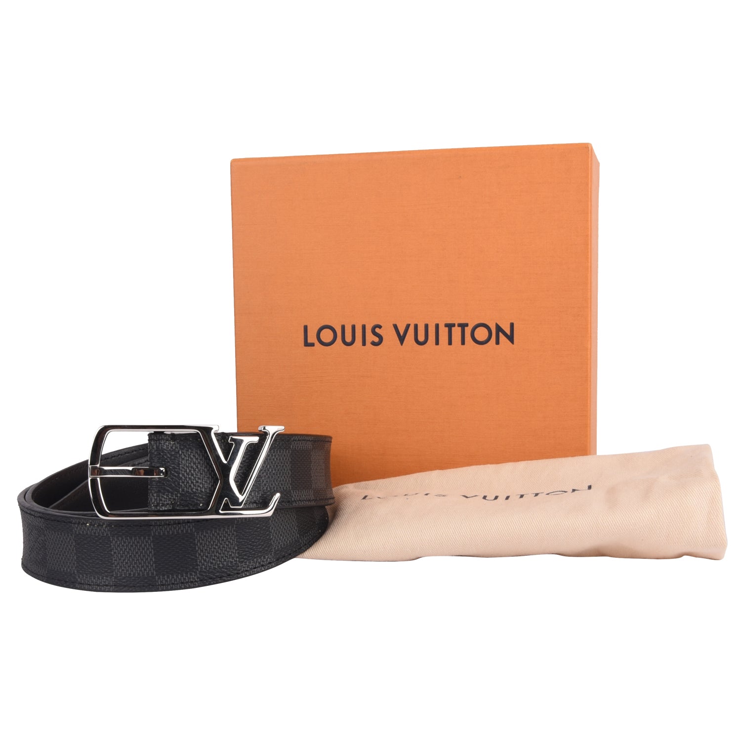 LV Damier Graphite Canvas Initials Belt