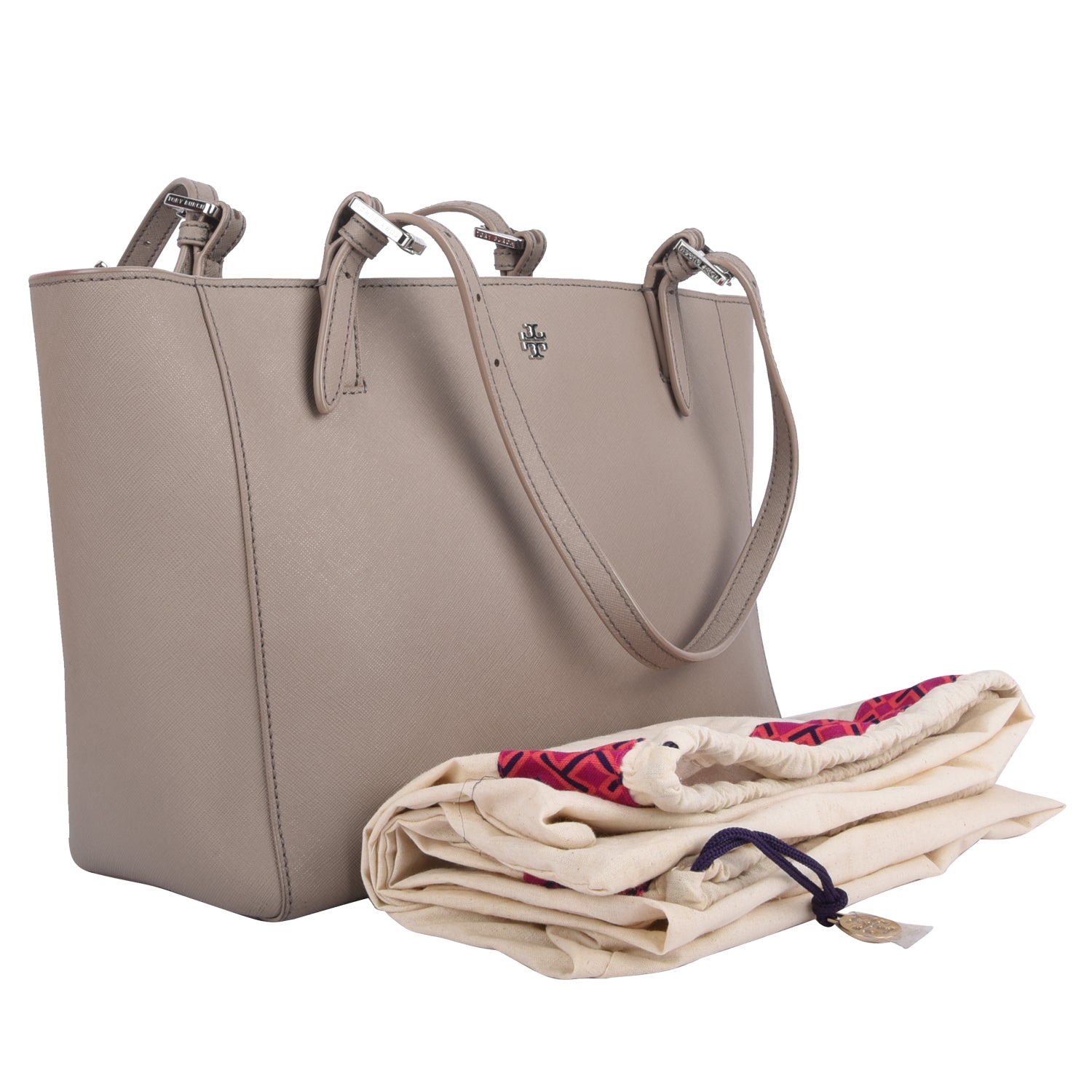 Tory Burch Grey Leather Tote Bag