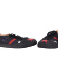 Black Leather Ace Stars Low Top Sneakers-38