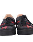 Black Leather Ace Stars Low Top Sneakers-38