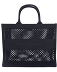 Mesh Embroidered Book Tote Bag