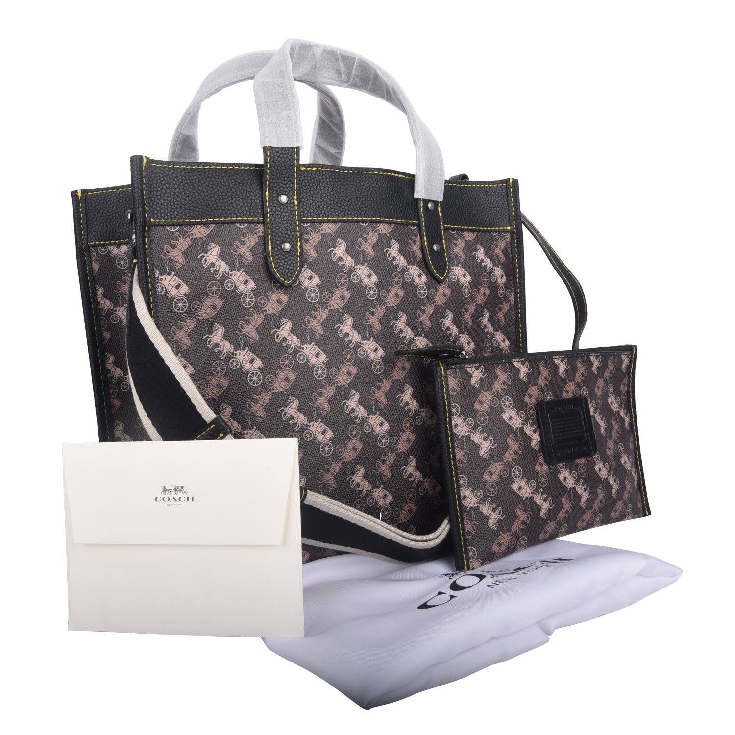 Coach Field tote with horse carriage print Bag