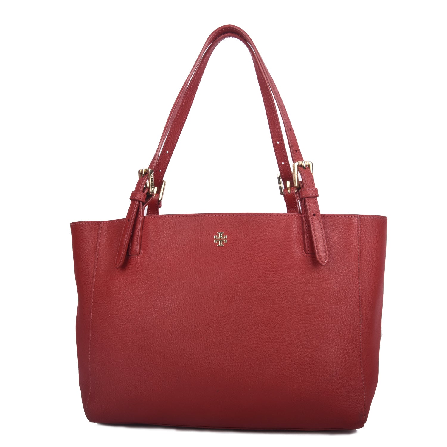Tory Burch Red Leather York Buckle Tote Bag