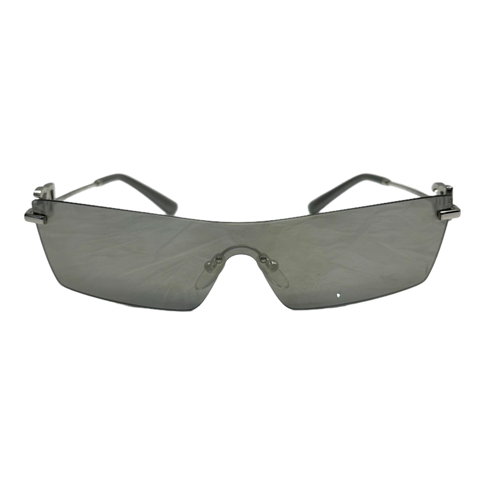 Dolce Gabbana Silver Mirror Shield Sunglasses