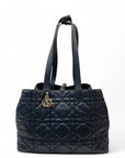 Dior Black Calf Leather Macrocannage To Jules Large Tote Bag