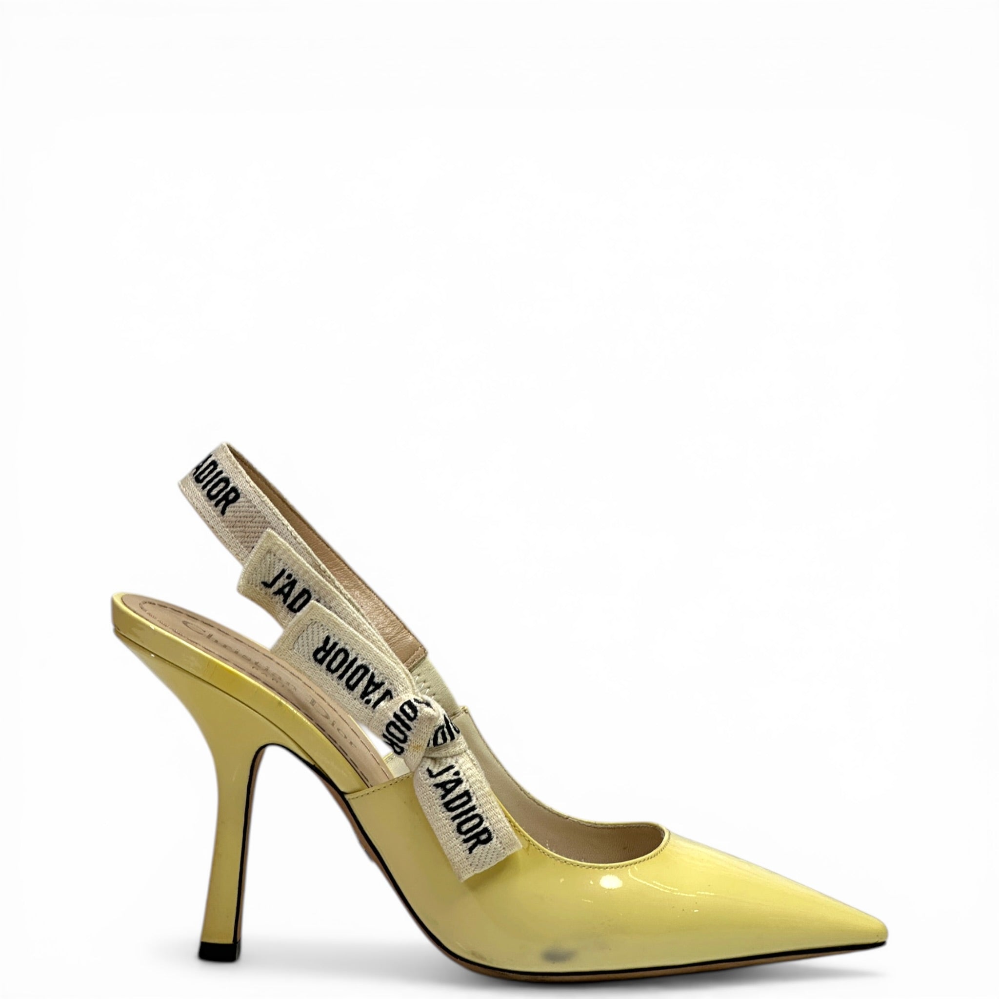 Dior J'Adior Slingback Pumps cream patent calfskin Size EU 37