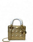 Dior Mini Lady Dior My ABCDior Glod Metallic Cannage Calfskin