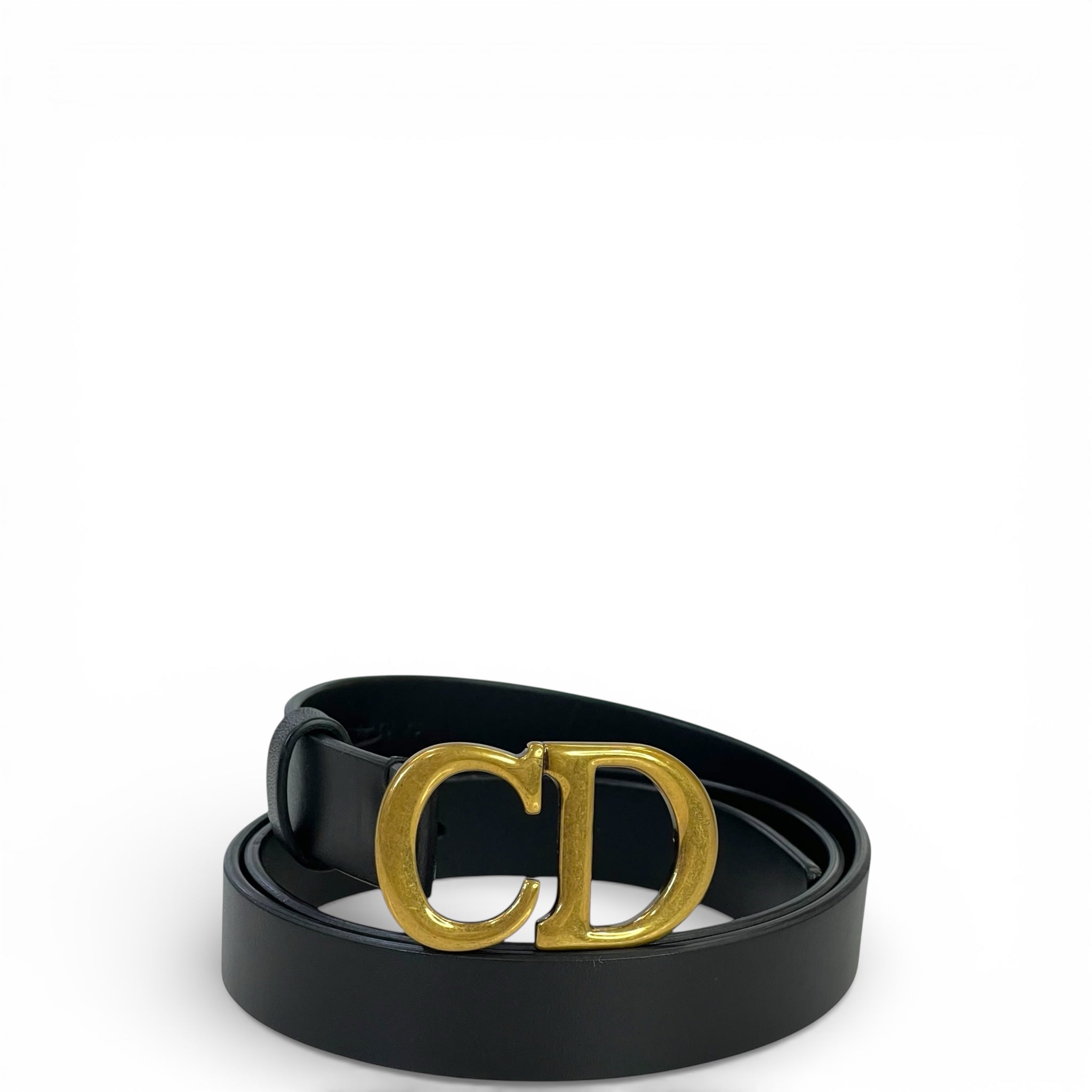 Dior Saddle CD Belt Black Calfskin 75cm