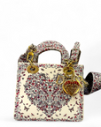 Dioramour Small Lady Dior My ABCDior Bag in Latte Calfskin with gold-finish metal D.I.O.R. charms