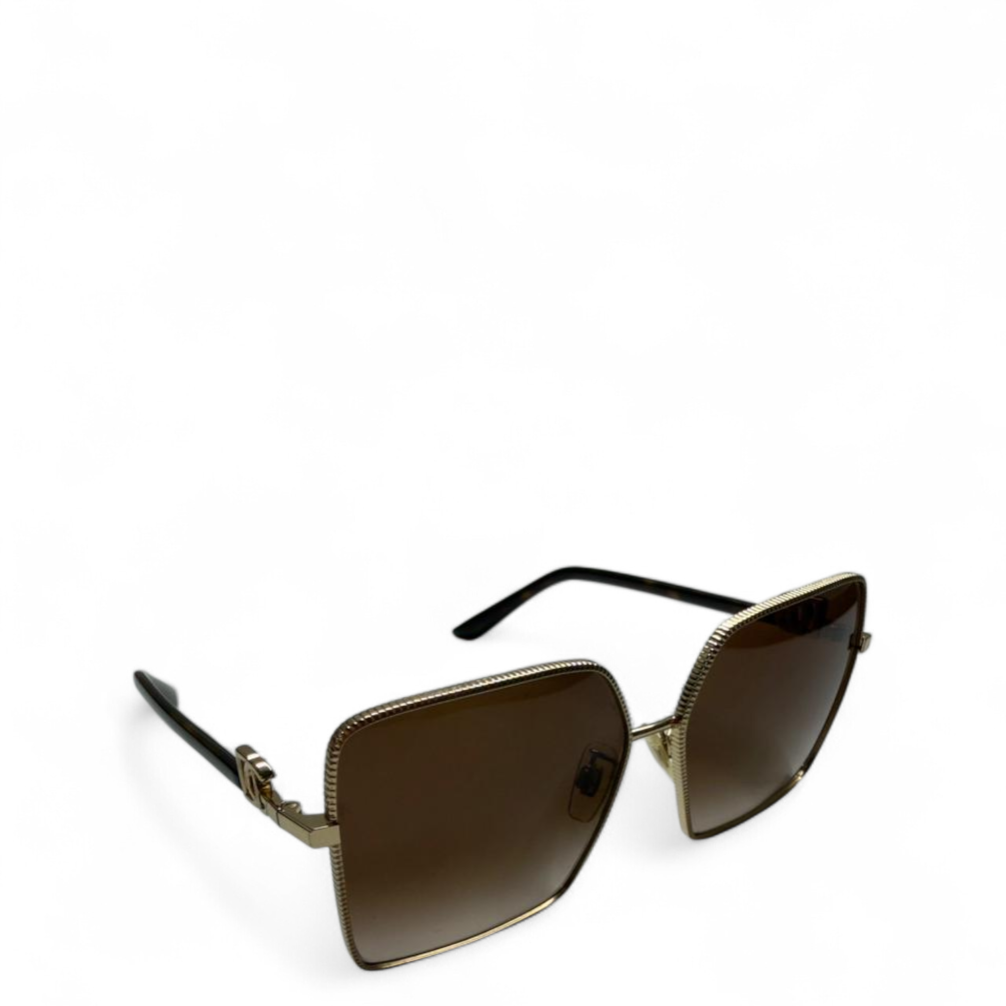 Dolce & Gabbana Square Metal Sunglasses Brown Gradient Lenses