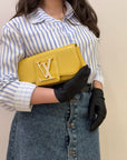 Louis Vuitton Sobe Clutch Yellow Patent Leather
