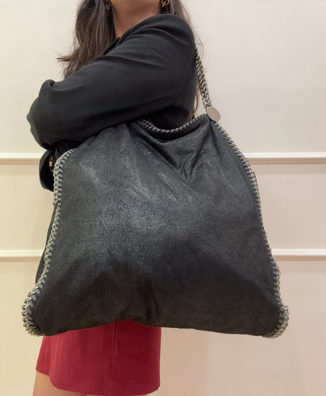 Stella McCartney Black Faux Leather Small Falabella Tote