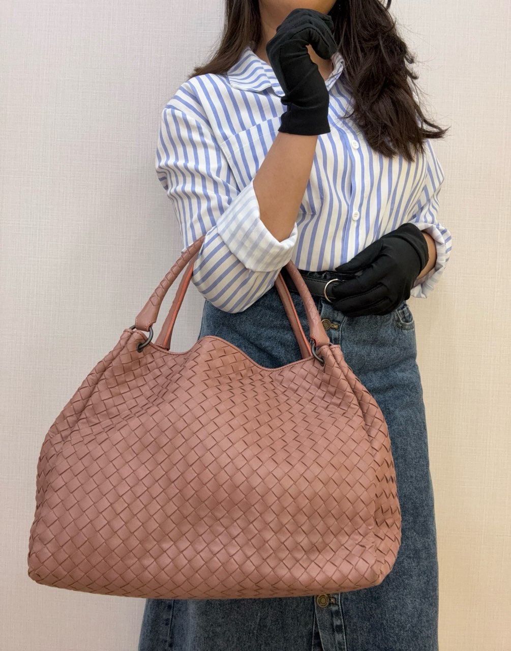 Bottega Veneta Parachute Shoulder Bag Brown Intrecciato Leather