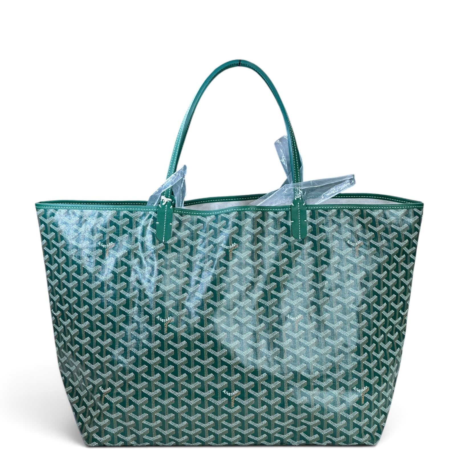 Goyard St Louis GM Green Goyardine Canvas Tote