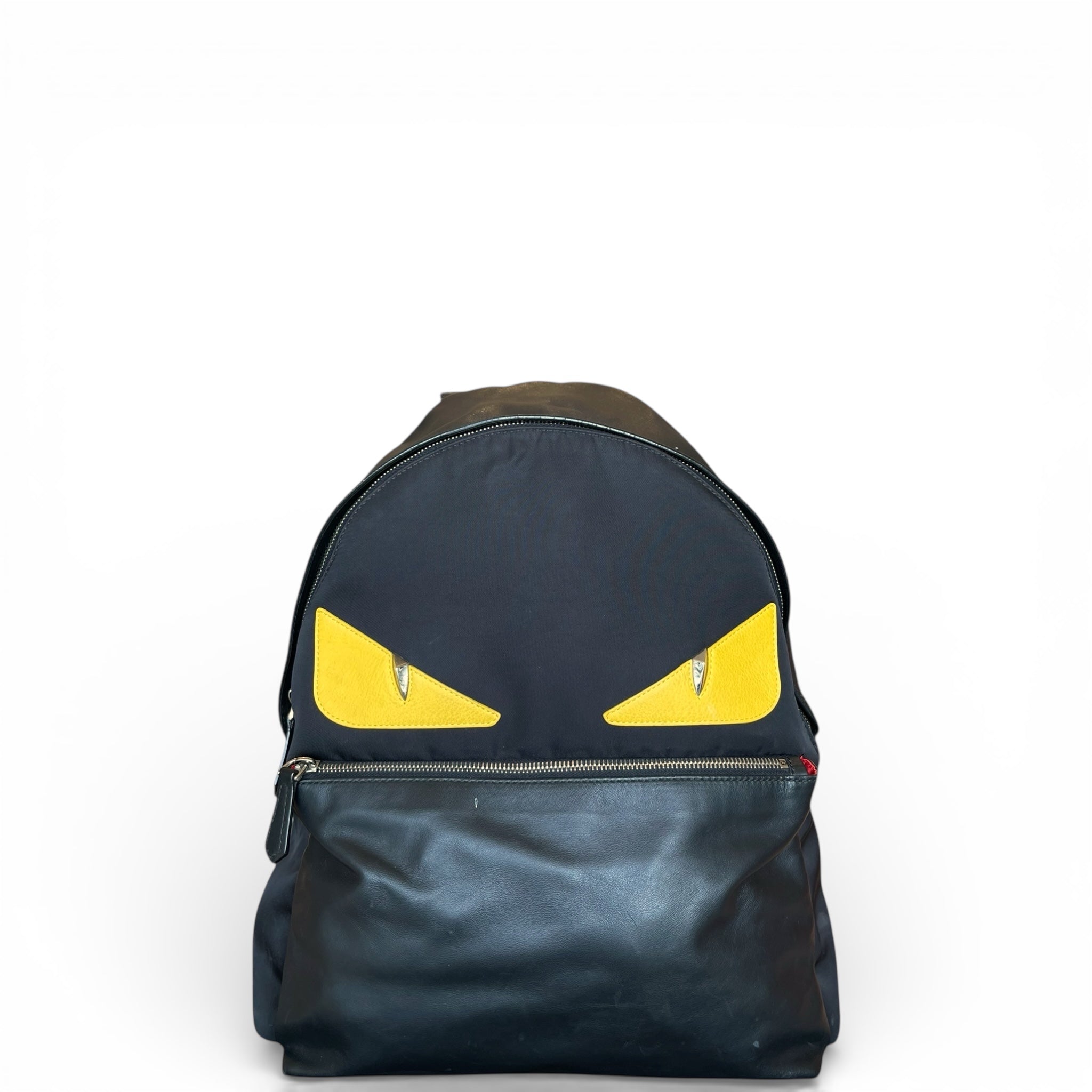 Fendi Black Nylon and Leather Monster Eyes Backpack