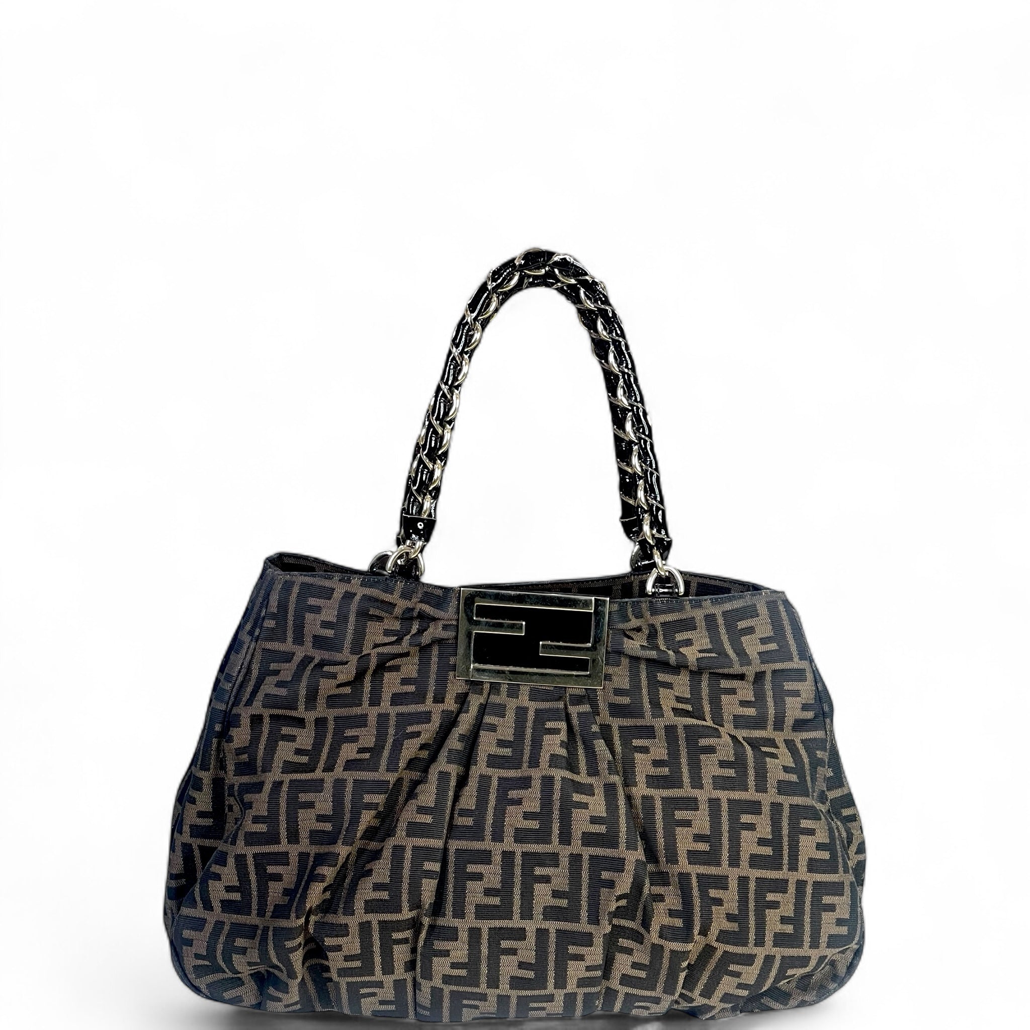 Fendi Mia Brown Zucca Shoulder Bag