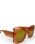 Fendi Roma Mirrored Orange Square Frame Sunglasses