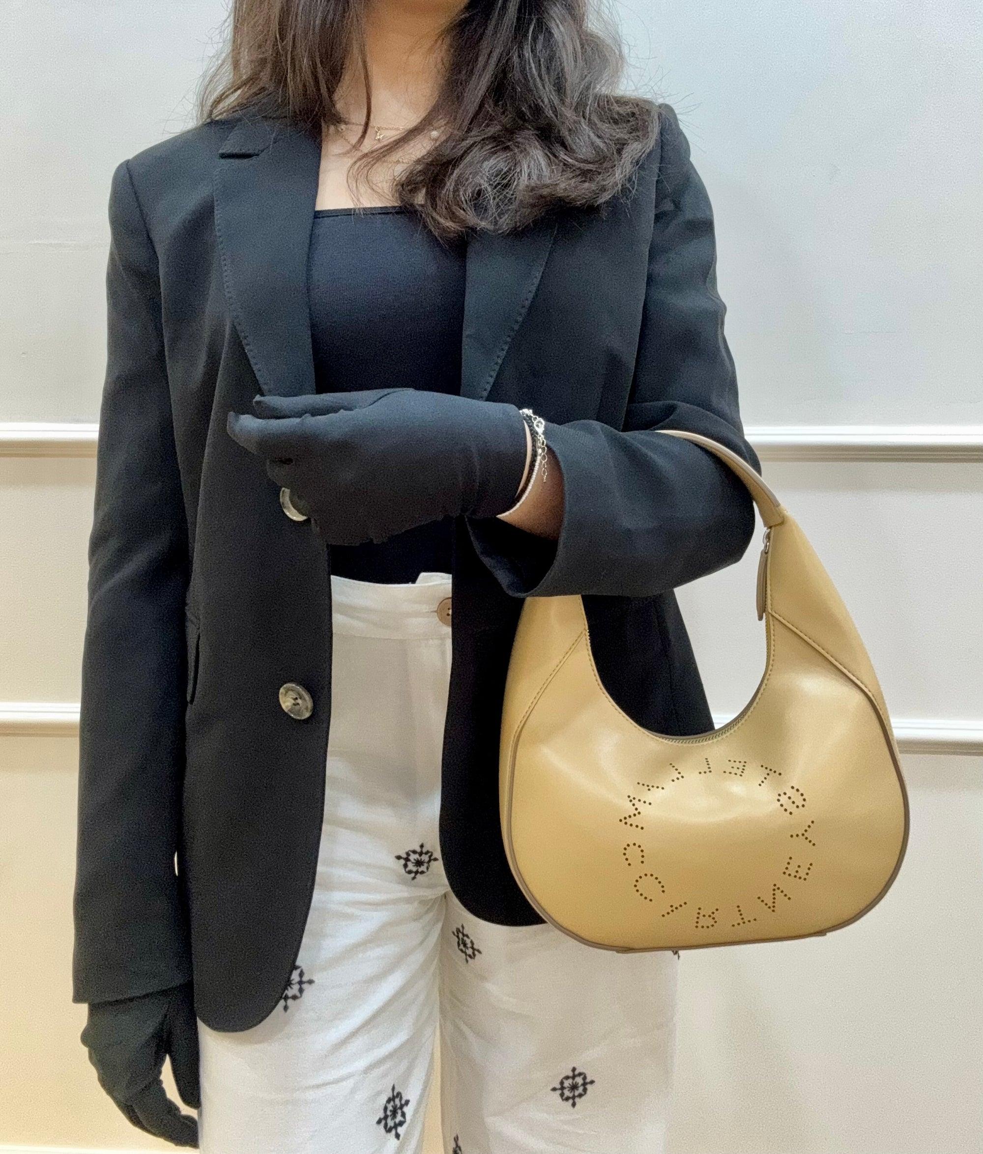 Stella McCartney Linea Logo Leather Hobo Bag