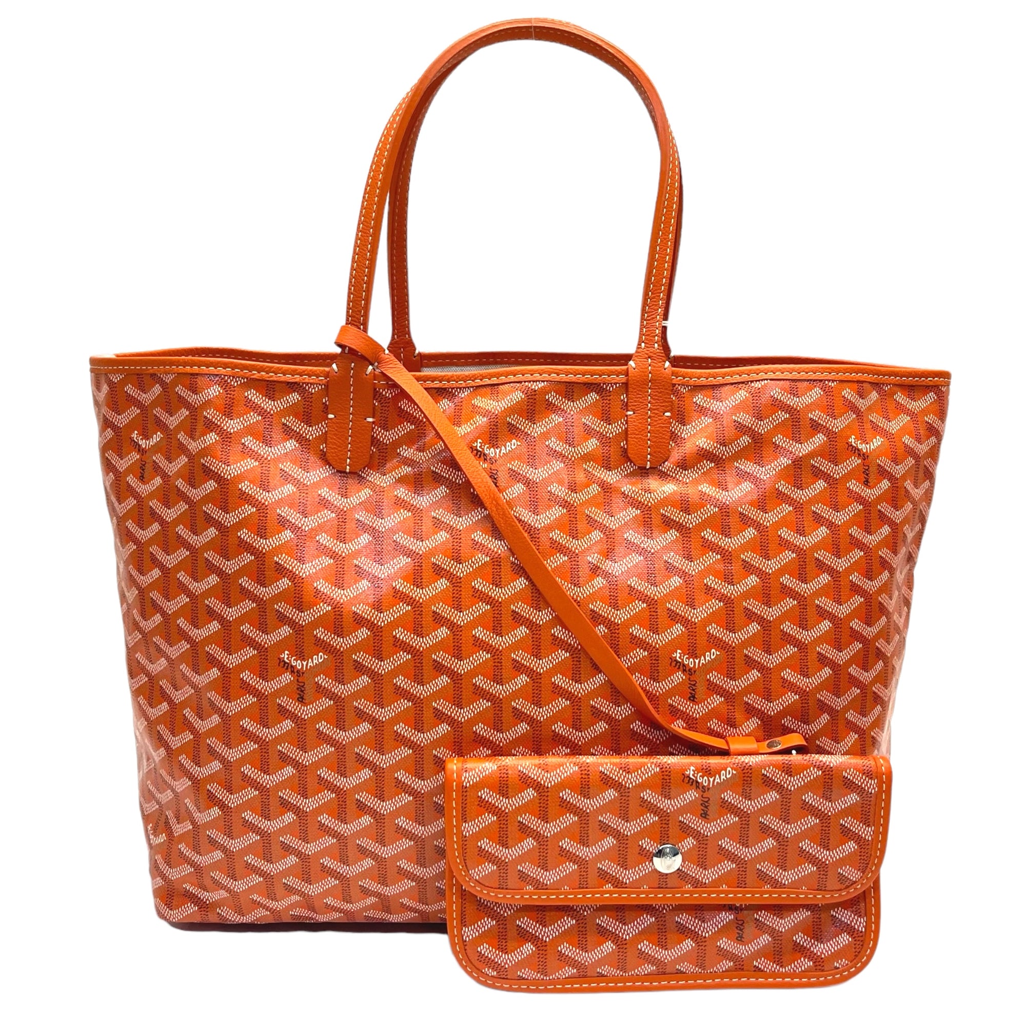 Goyard Orange Goyardine Coated Canvas St. Louis PM Tote