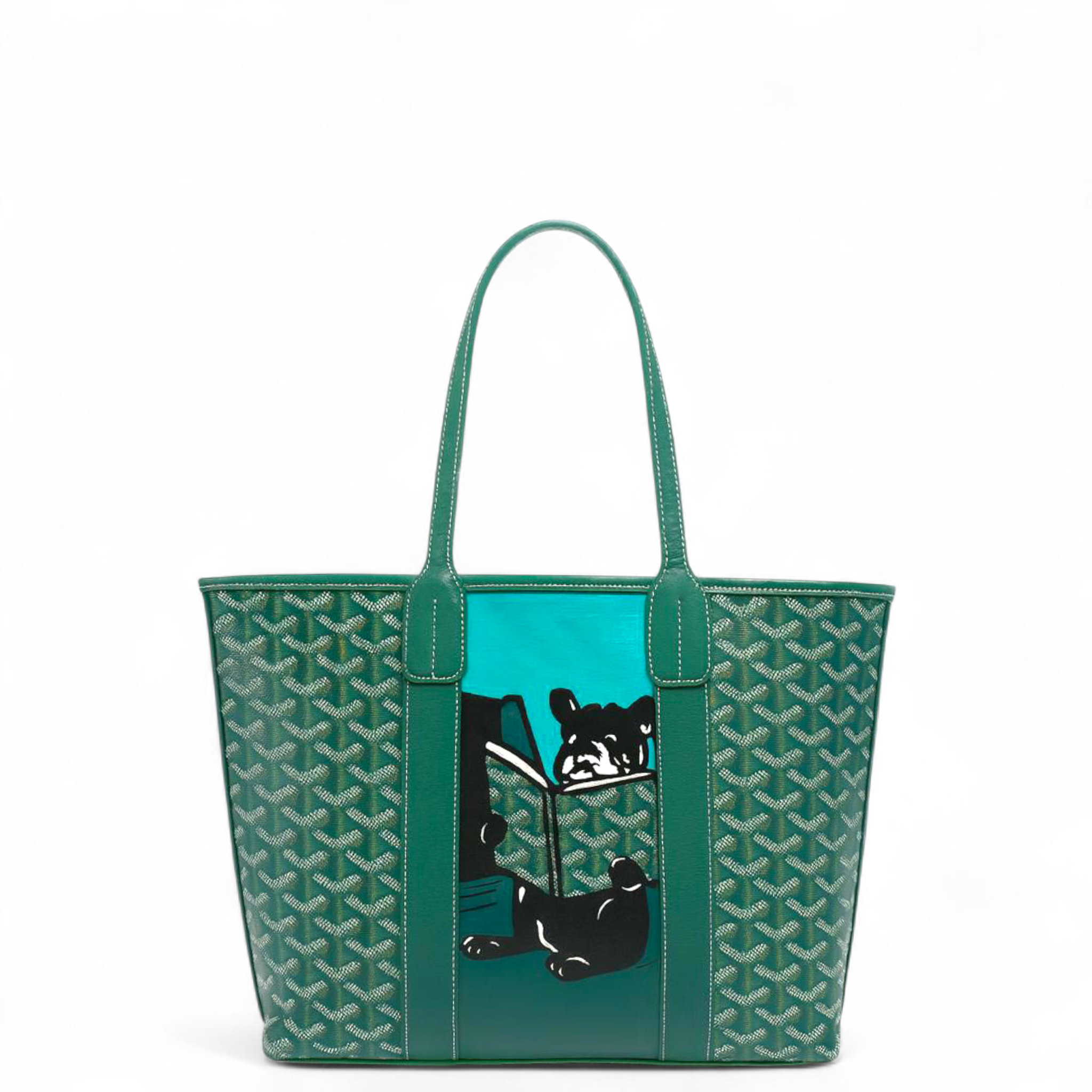 Goyard Green Goyardine Coated Canvas and Leather Villette Tote Bag